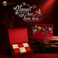 Hộp đựng bánh trung thu cao cấp VIETLOGOS - Nguyệt Hạc Kim Hoa, Hộp cứng 6 bánh tặng kèm túi xách