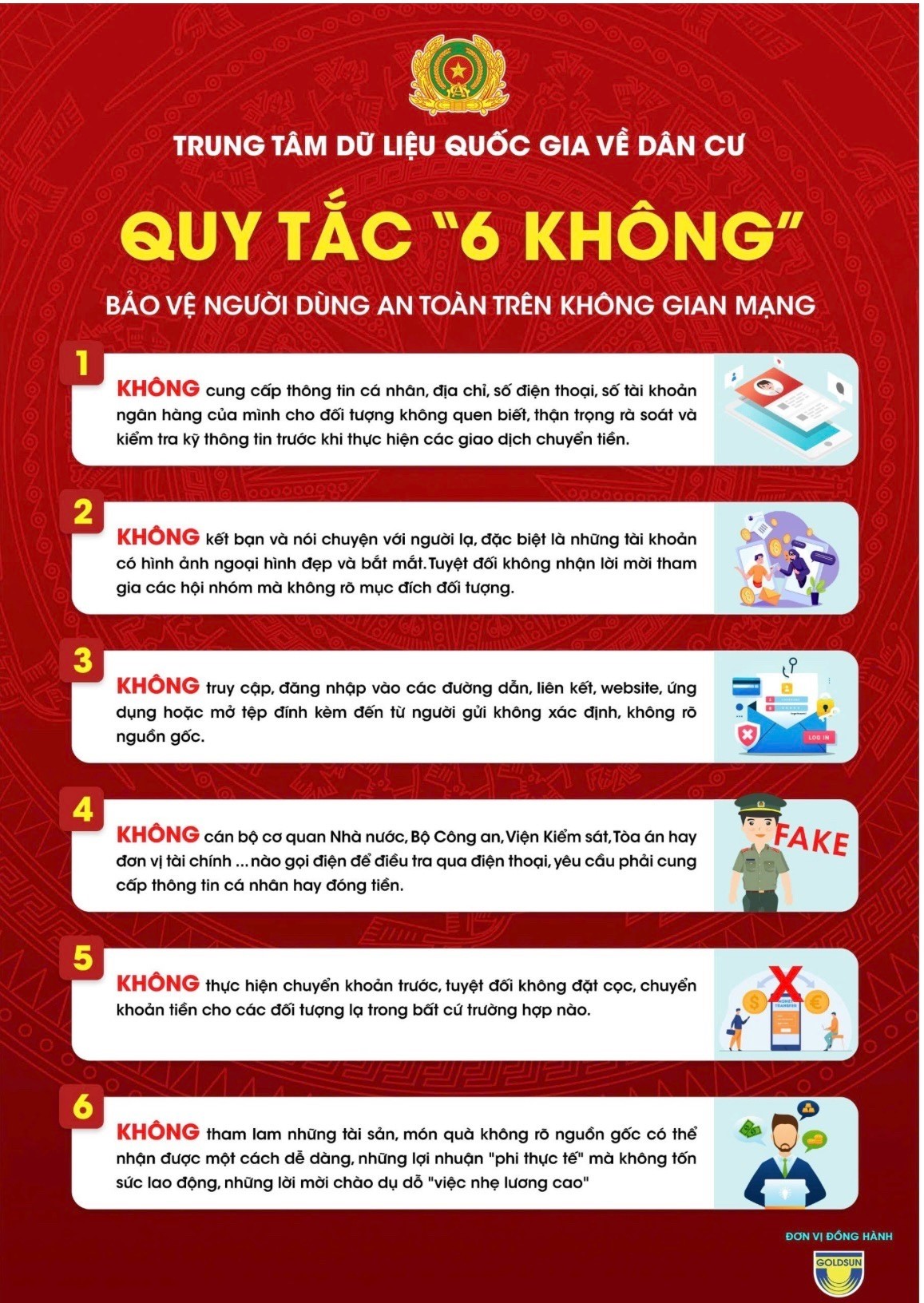 Khuyến cáo quy tắc “6 KHÔNG” để phòng tránh các hành vi lừa đảo chiếm đoạt tài sản trên không gian mạng